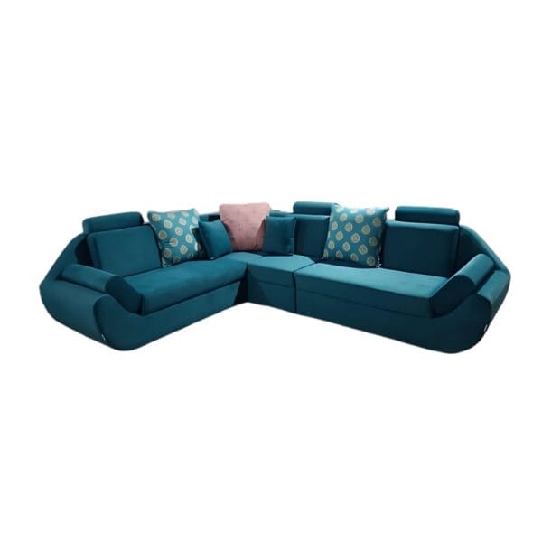 Matrix L-Shaped 6-Seater Sofa with Printed Cushions